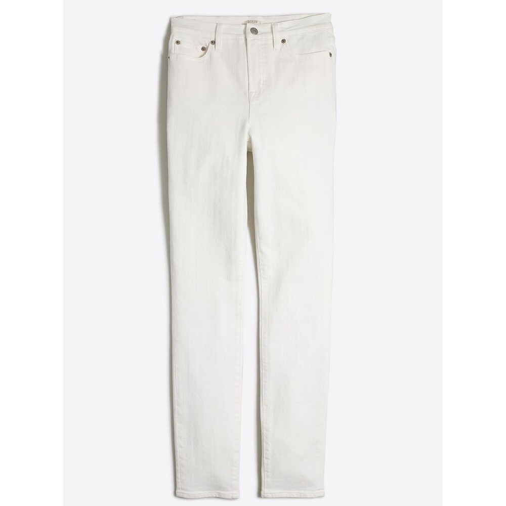 J. Crew Factory 10" Highest Rise Skinny White Denim Stretch Jeans. 24.